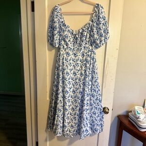 Iris Tiered Maxi Dress - Blue Floral